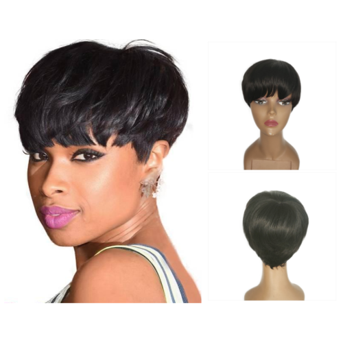 Short Pixie Cut None Lace Wig Human Hair Cheap Short Curly Wigs For Black Women Perruque Naturelle Courte